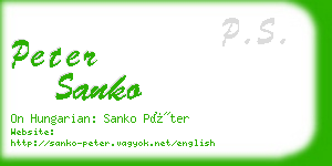 peter sanko business card